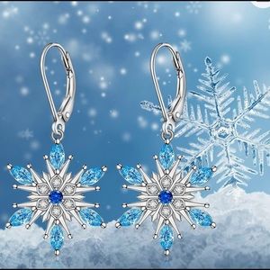 Snowflake lever back earrings